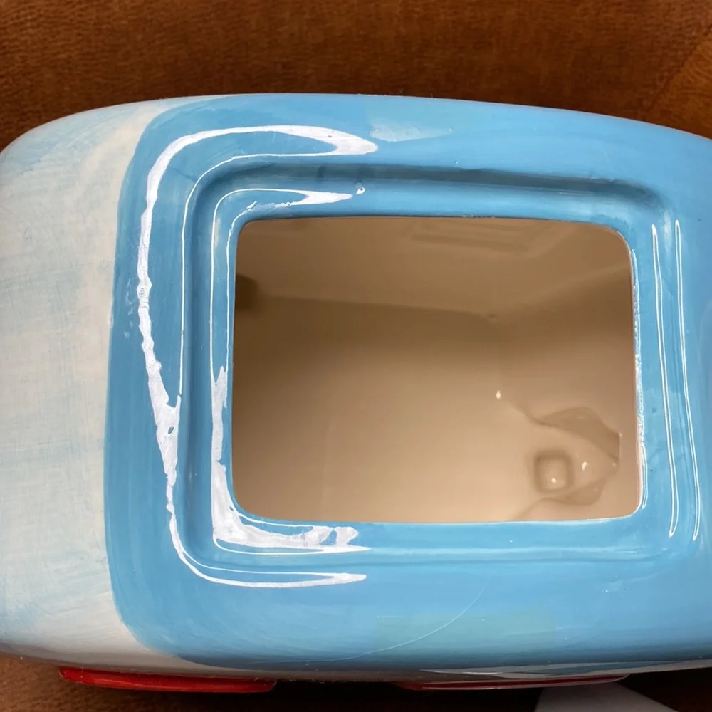 Cookie Jar Ceramic Hand Painted Camper Rv Cookie Jar